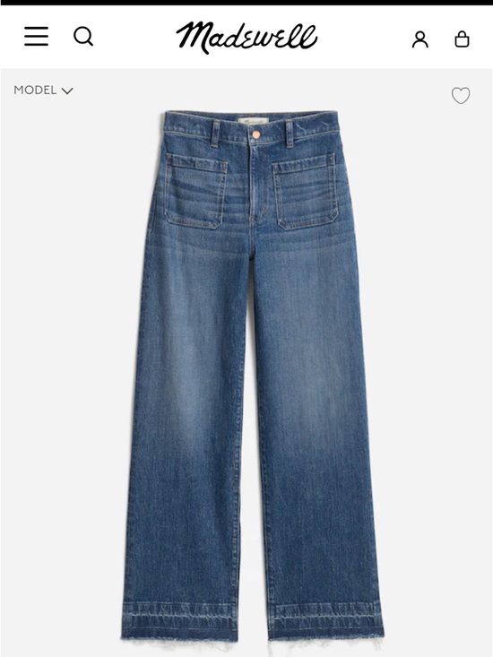 Madewell Emmett Wide-Leg Jeans Let-Down Hem Edition in Archbald Wash - Picture 3 of 7